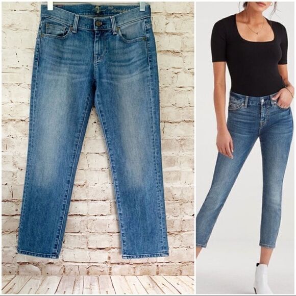 7 for all Mankind crop straight leg jeans - Picture 1 of 6